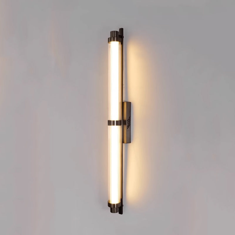 Iron Glass Cylinder Rectangle LED Wall Sconce Lamp