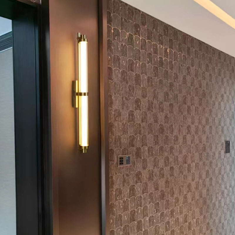 Iron Glass Cylinder Rectangle LED Wall Sconce Lamp