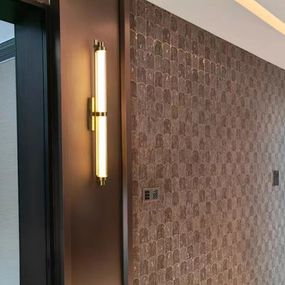 Iron Glass Cylinder Rectangle LED Wall Sconce Lamp