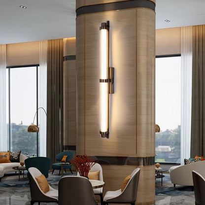 Iron Glass Cylinder Rectangle LED Wall Sconce Lamp