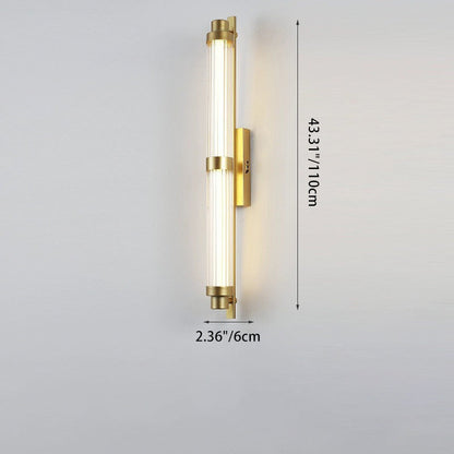 Iron Glass Cylinder Rectangle LED Wall Sconce Lamp