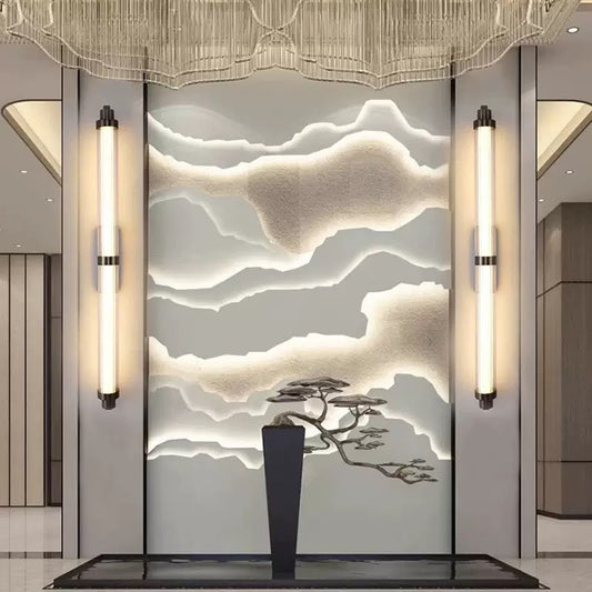 Iron Glass Cylinder Rectangle LED Wall Sconce Lamp