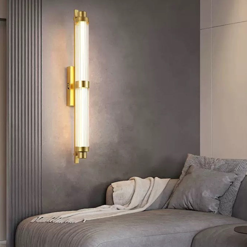 Iron Glass Cylinder Rectangle LED Wall Sconce Lamp