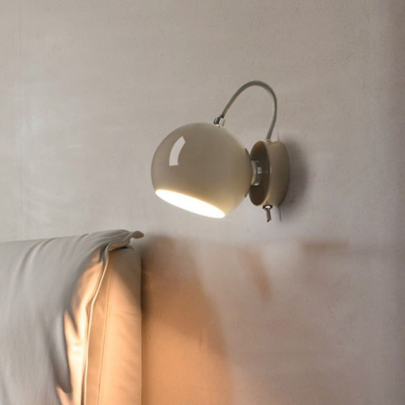 Cream Round Iron Aluminum 1-Light Wall Sconce Lamp