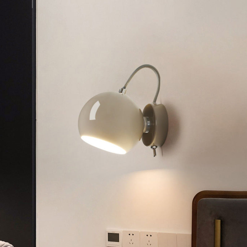 Cream Round Iron Aluminum 1-Light Wall Sconce Lamp