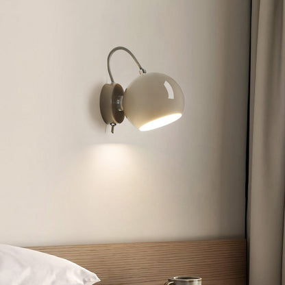 Cream Round Iron Aluminum 1-Light Wall Sconce Lamp