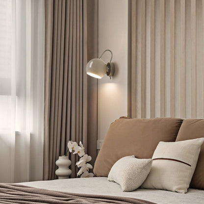Cream Round Iron Aluminum 1-Light Wall Sconce Lamp