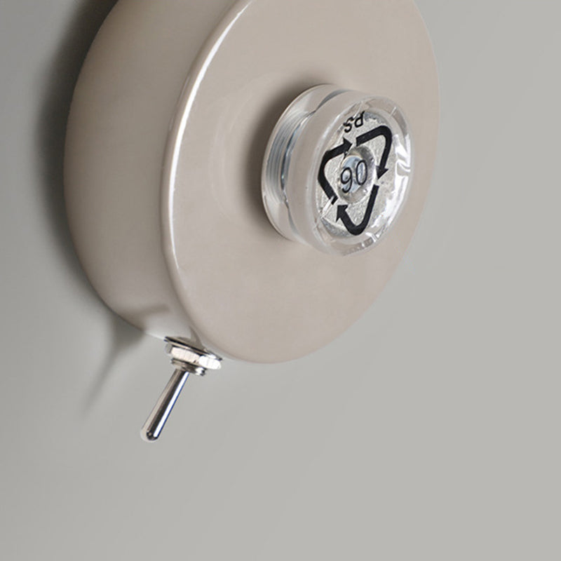 Cream Round Iron Aluminum 1-Light Wall Sconce Lamp