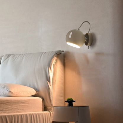 Cream Round Iron Aluminum 1-Light Wall Sconce Lamp