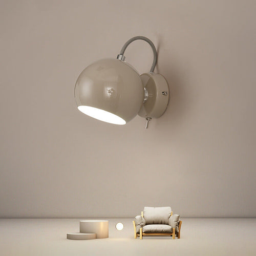Cream Round Iron Aluminum 1-Light Wall Sconce Lamp