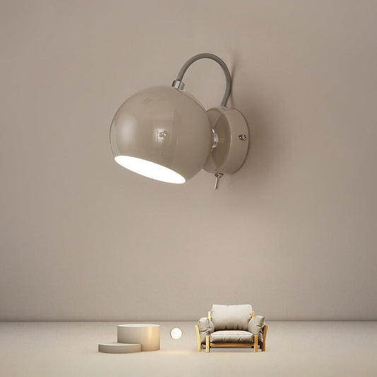 Cream Round Iron Aluminum 1-Light Wall Sconce Lamp