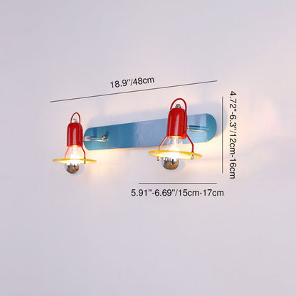 Mid-Century Round Iron Acrylic 2-Light Wall Sconce Lamp