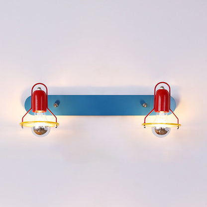 Mid-Century Round Iron Acrylic 2-Light Wall Sconce Lamp