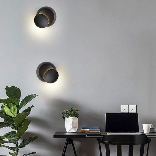 Modern Minimalist Round Acrylic Iron LED Wall Sconce Lamp