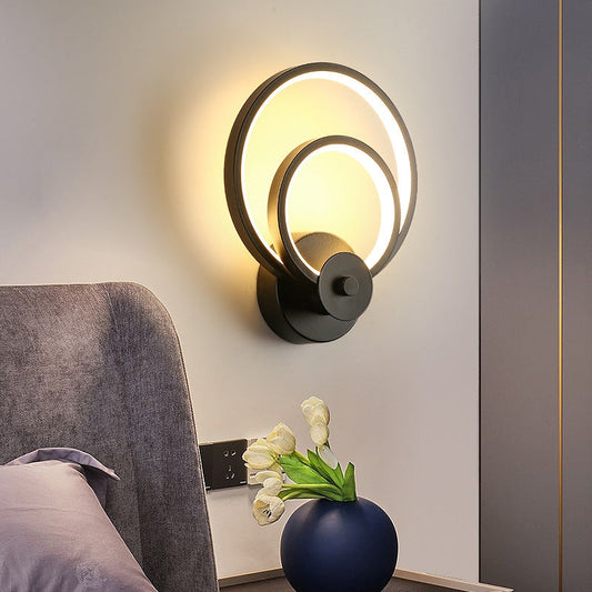 Contemporary Nordic Round Iron Plastic LED Wall Sconce Lamp