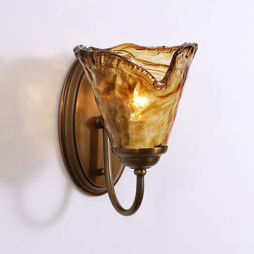 European Bottle Copper Glass 1-Light Wall Sconce Lamp