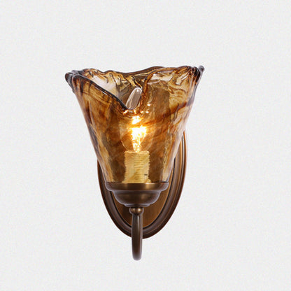 European Bottle Copper Glass 1-Light Wall Sconce Lamp