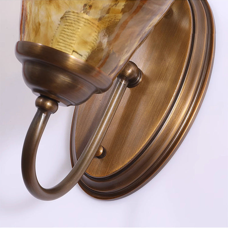European Bottle Copper Glass 1-Light Wall Sconce Lamp