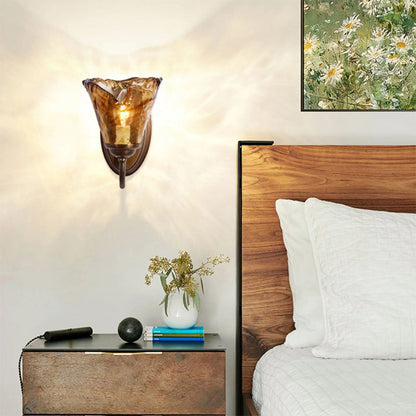 European Bottle Copper Glass 1-Light Wall Sconce Lamp