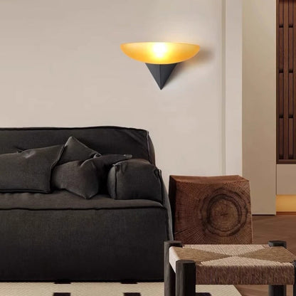 Modern Minimalist Round Iron Glass 1-Light Wall Sconce Lamp