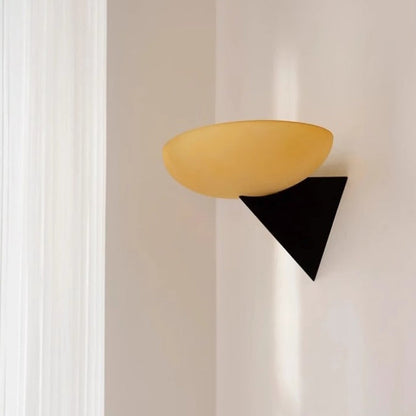 Modern Minimalist Round Iron Glass 1-Light Wall Sconce Lamp