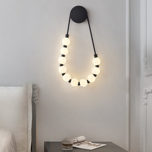 Modern Minimalist Oval Acrylic Iron LED Wall Sconce Lamp