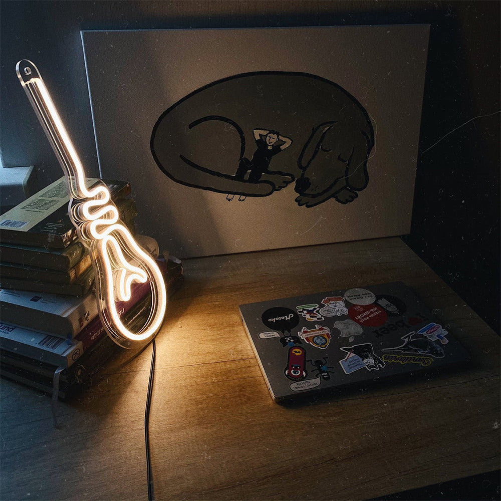 Contemporary Creative Guitar Acrylic LED Wall Sconce Lamp
