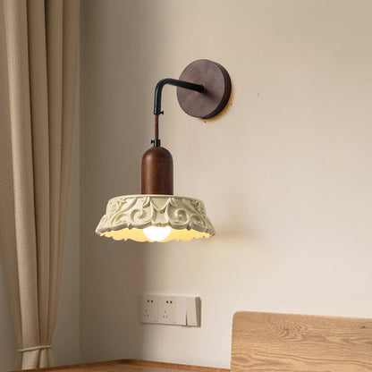 Nordic Dome Resin Wood 1-Light Wall Sconce Lamp