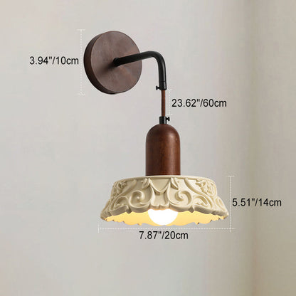Nordic Dome Resin Wood 1-Light Wall Sconce Lamp