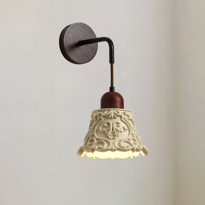 Nordic Dome Resin Wood 1-Light Wall Sconce Lamp