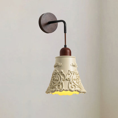 Nordic Dome Resin Wood 1-Light Wall Sconce Lamp
