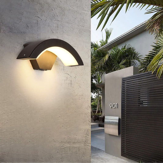 Minimalist Curved Aluminum Acrylic LED Wall Sconce Lamp
