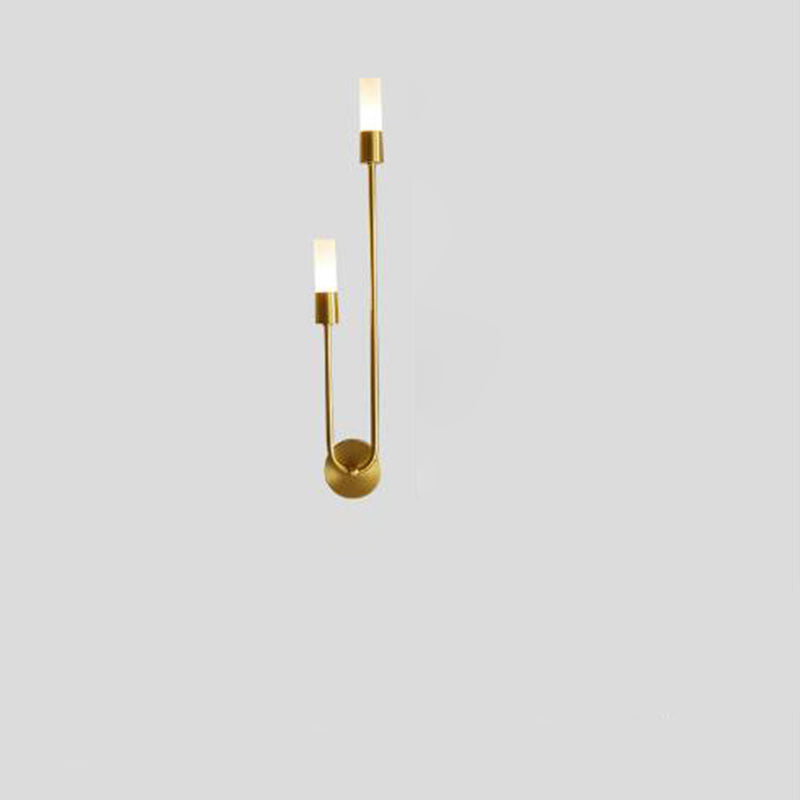 Transitional Column Iron Acrylic 2-Light Wall Sconce Lamp