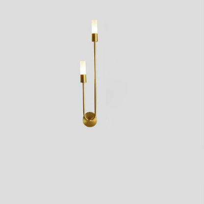 Transitional Column Iron Acrylic 2-Light Wall Sconce Lamp