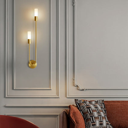 Transitional Column Iron Acrylic 2-Light Wall Sconce Lamp