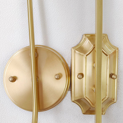 French Dome Copper Glass Resin 1-Light Wall Sconce Lamp