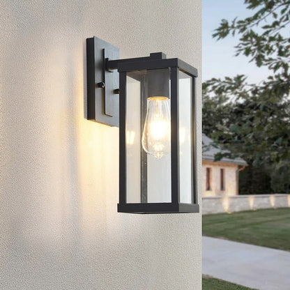 Industrial Rectangular Iron Glass 1-Light Wall Sconce Lamp