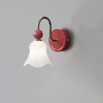 Nordic Iron Glass Flower Shape 1-Light Wall Sconce Lamp