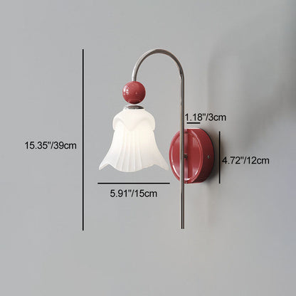 Nordic Iron Glass Flower Shape 1-Light Wall Sconce Lamp