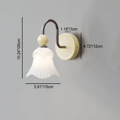 Nordic Iron Glass Flower Shape 1-Light Wall Sconce Lamp