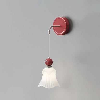 Nordic Iron Glass Flower Shape 1-Light Wall Sconce Lamp