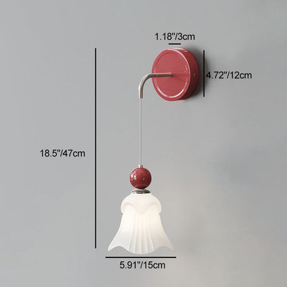 Nordic Iron Glass Flower Shape 1-Light Wall Sconce Lamp