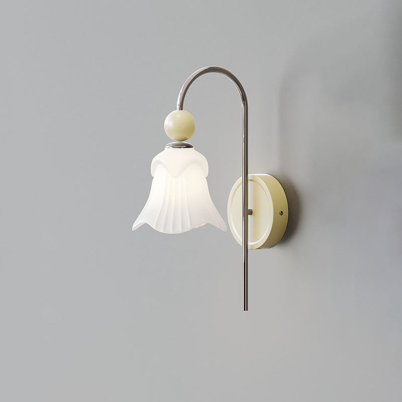 Nordic Iron Glass Flower Shape 1-Light Wall Sconce Lamp