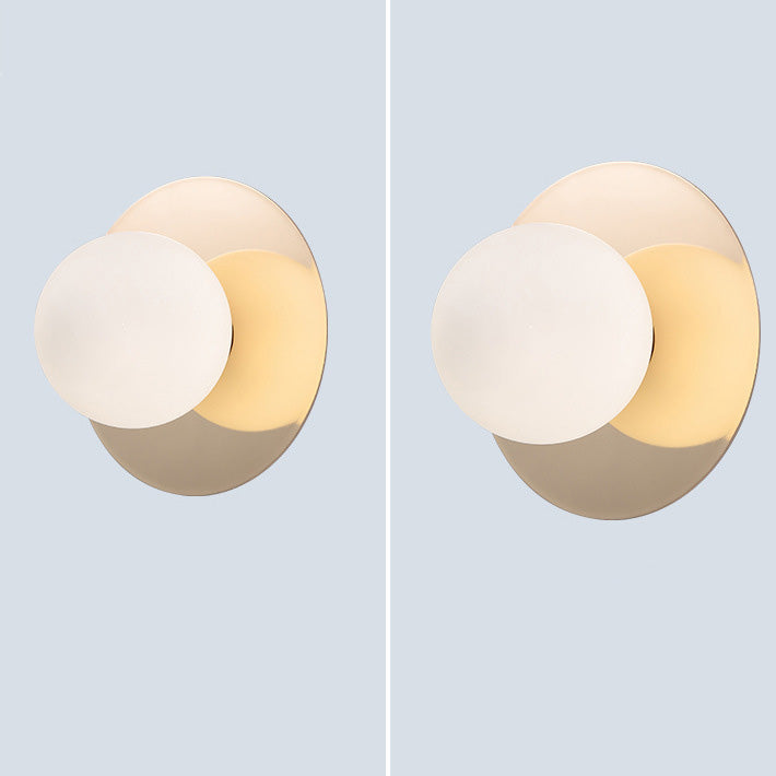 Creative Round Glass Iron 1-light Wall Sconce Lamp