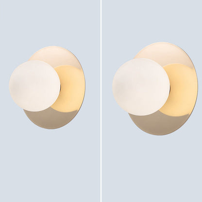 Creative Round Glass Iron 1-light Wall Sconce Lamp