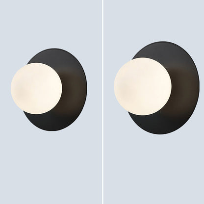 Creative Round Glass Iron 1-light Wall Sconce Lamp