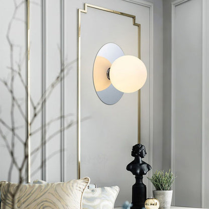 Creative Round Glass Iron 1-light Wall Sconce Lamp
