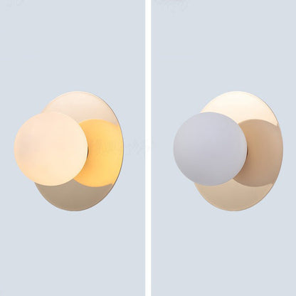 Creative Round Glass Iron 1-light Wall Sconce Lamp