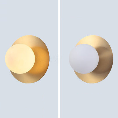 Creative Round Glass Iron 1-light Wall Sconce Lamp
