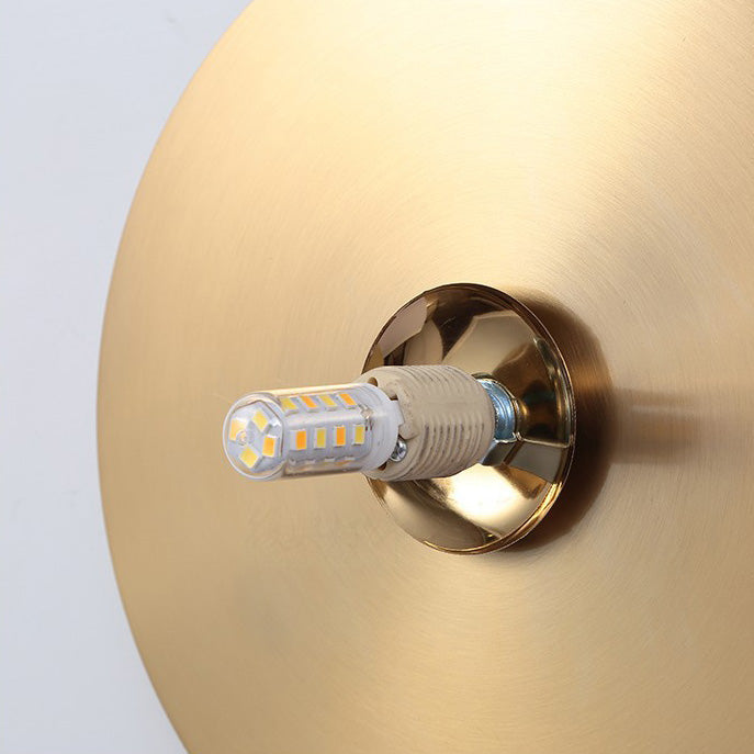 Creative Round Glass Iron 1-light Wall Sconce Lamp